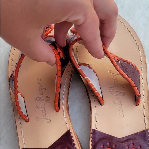 Jack Rogers USC Navajo Sandals in Garnet/Orange size 6 - Picture 7 of 9